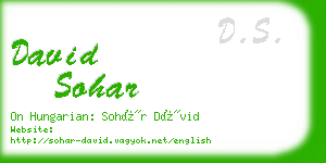 david sohar business card